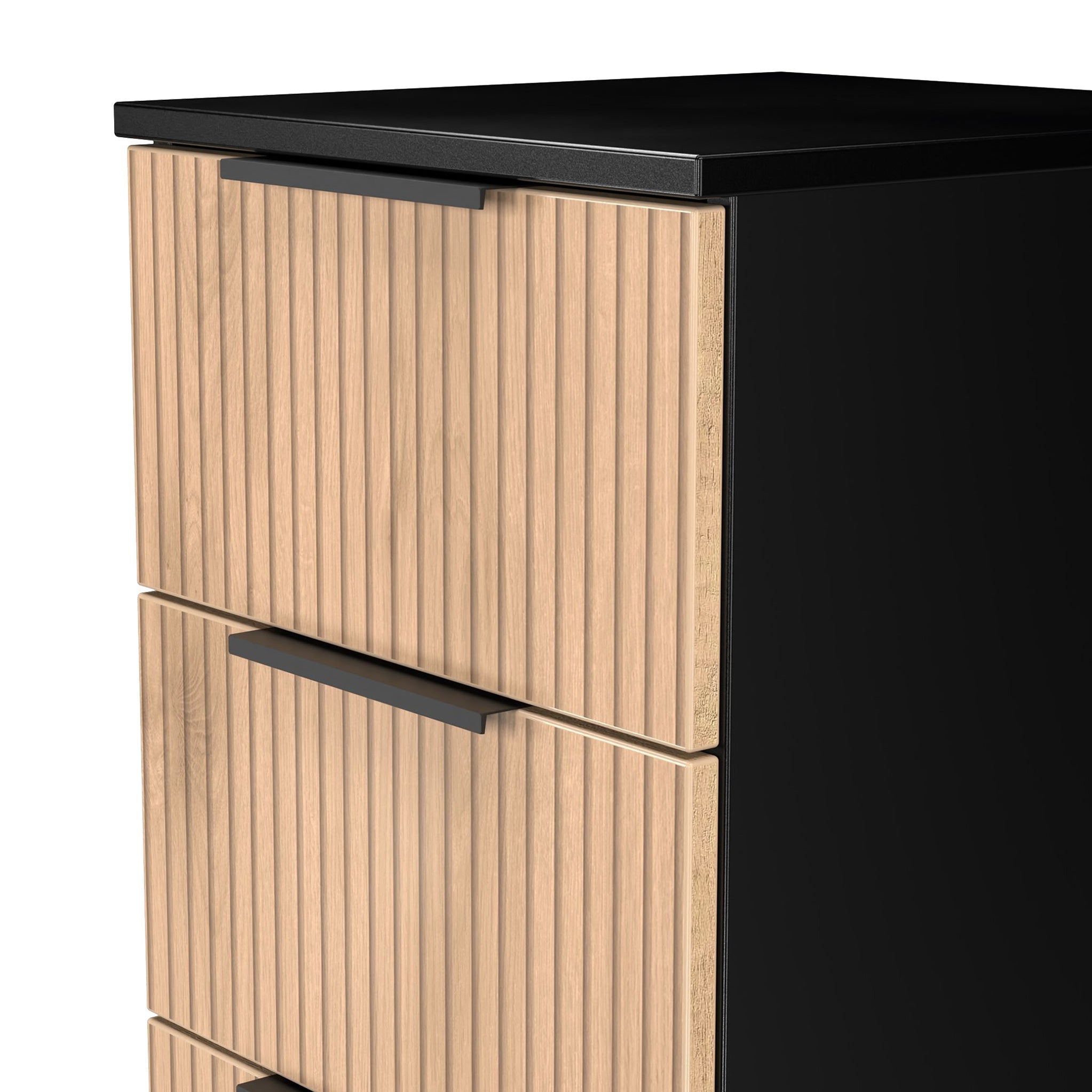 Jago Slatted Effect 5 Drawer Slim Tallboy