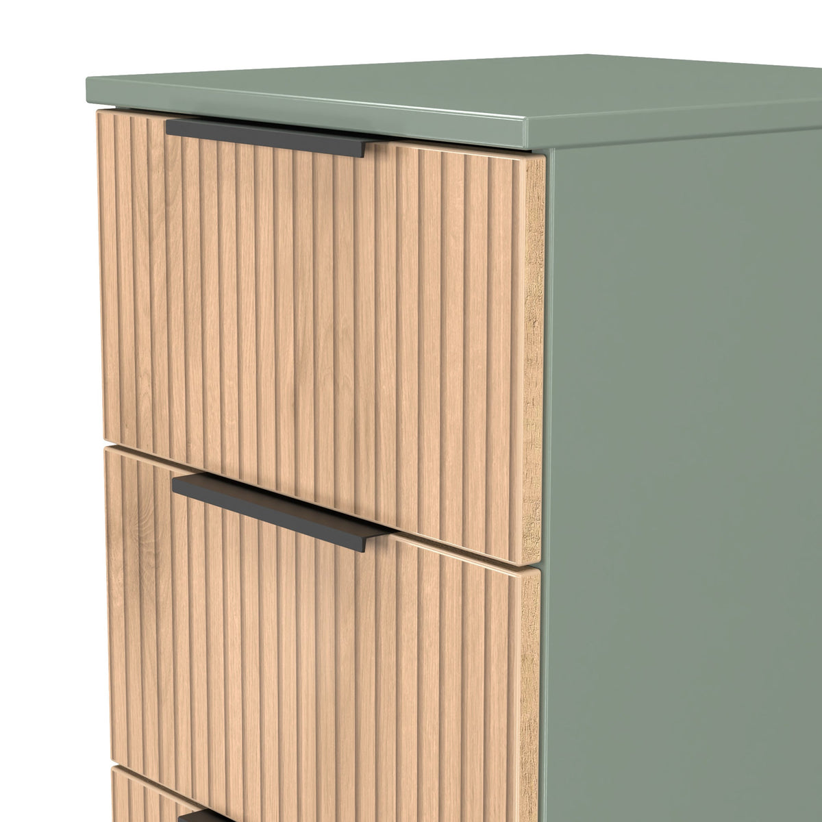 Jago Slatted Effect 5 Drawer Slim Tallboy