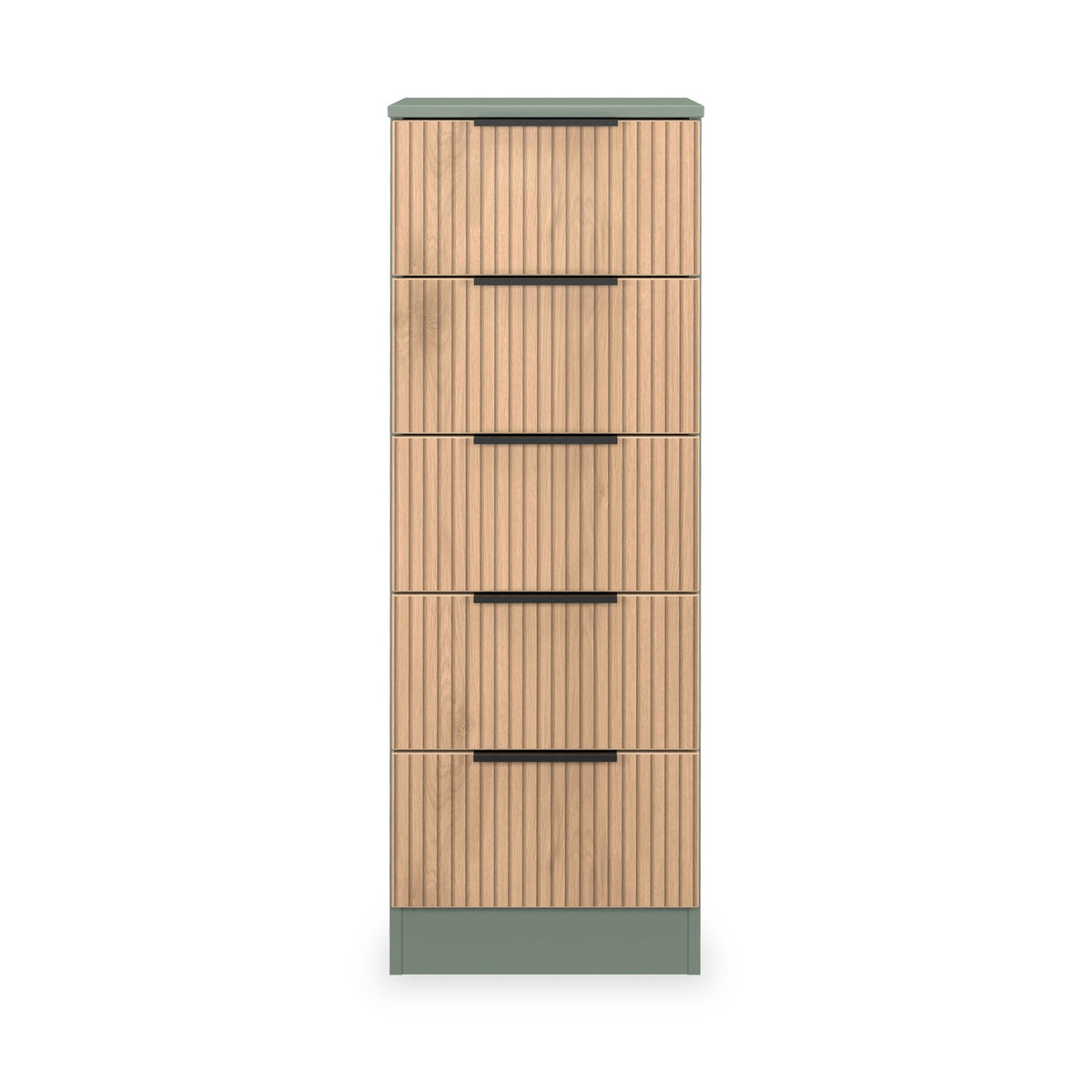 Jago Slatted Effect 5 Drawer Slim Tallboy