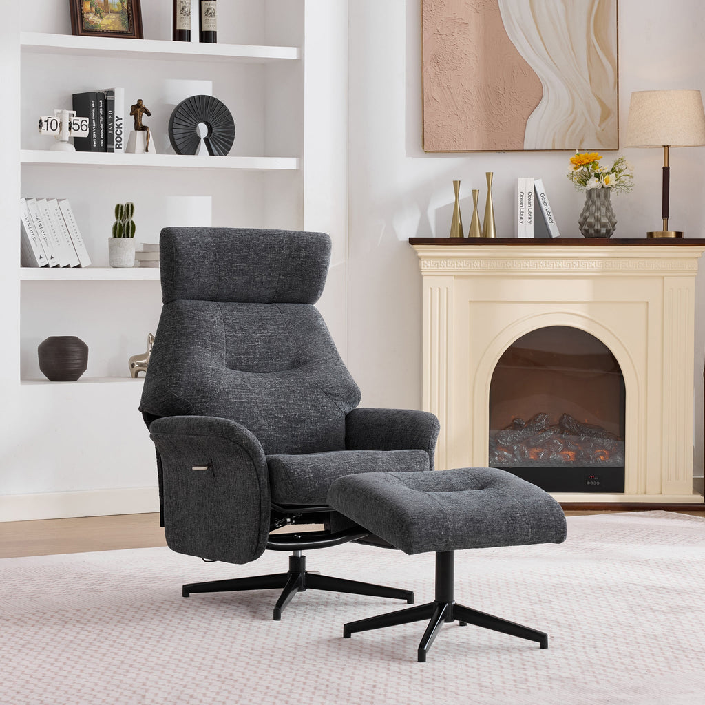 Marlowe Swivel Chair and Footstool