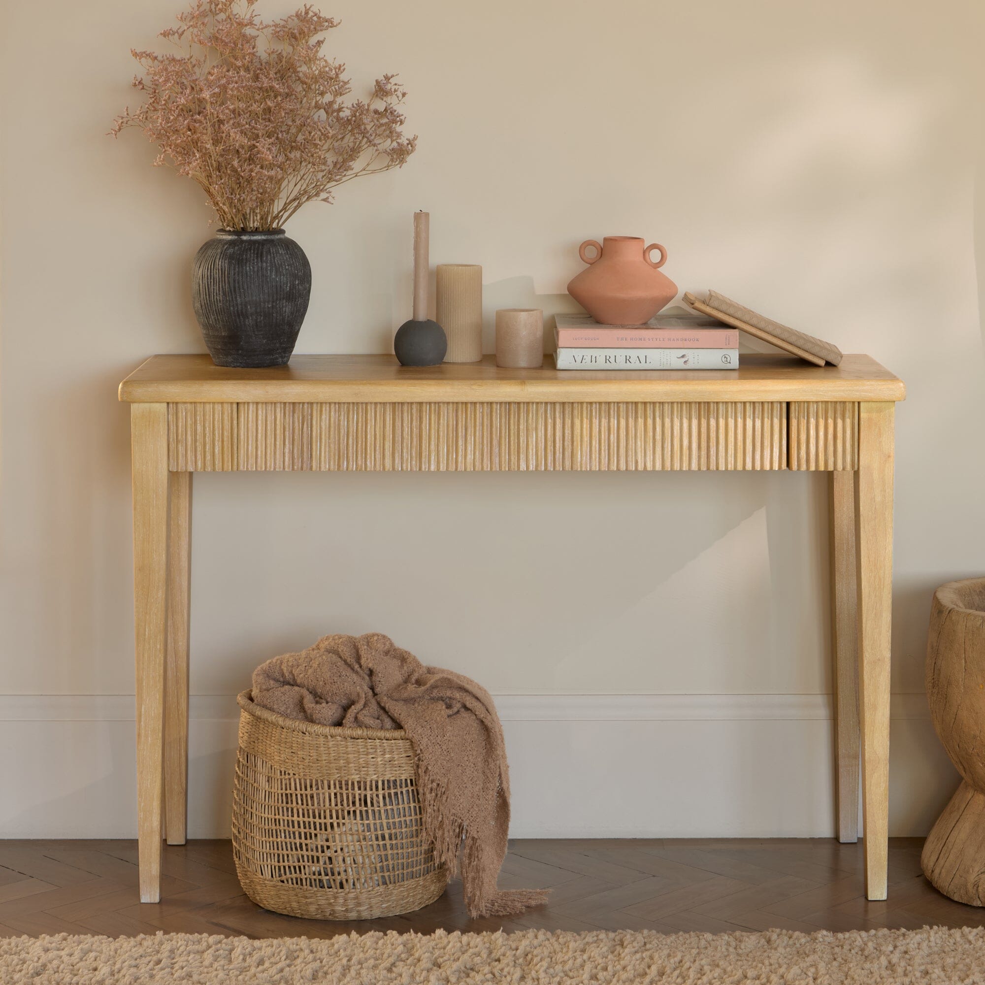 Raleigh Whitewash Console Table