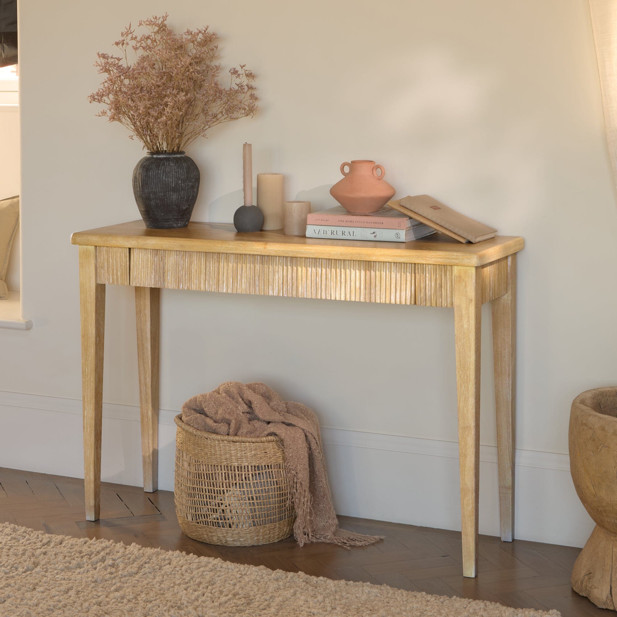 Raleigh Whitewash Console Table