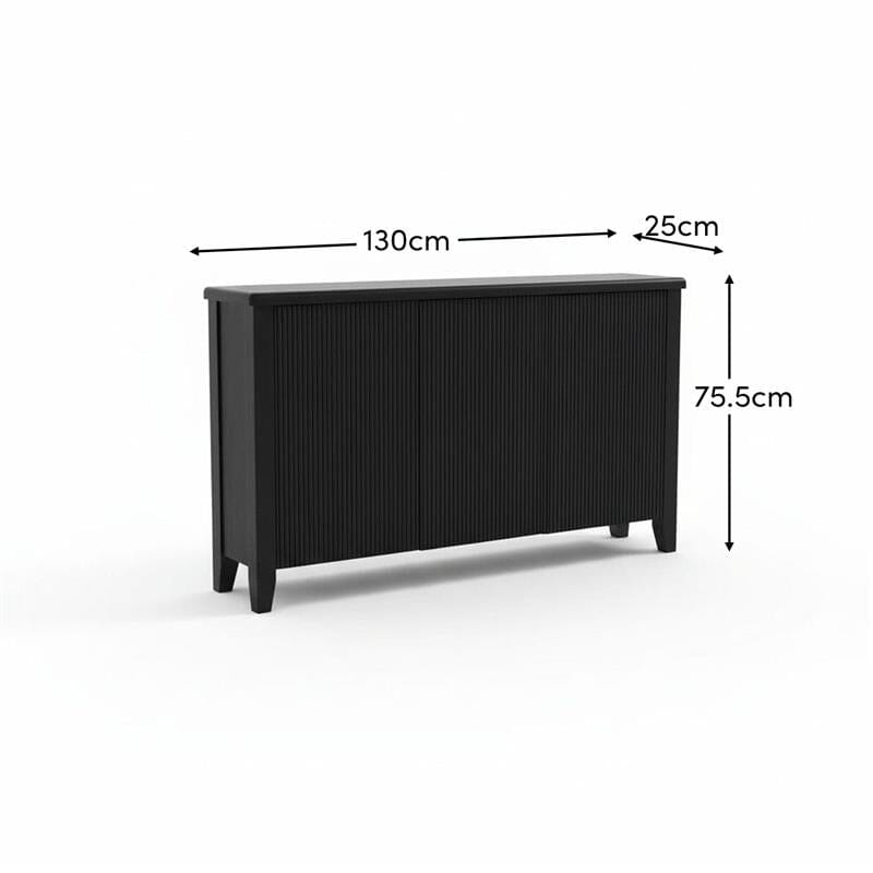 Raleigh 3 Door Large Sideboard - Black