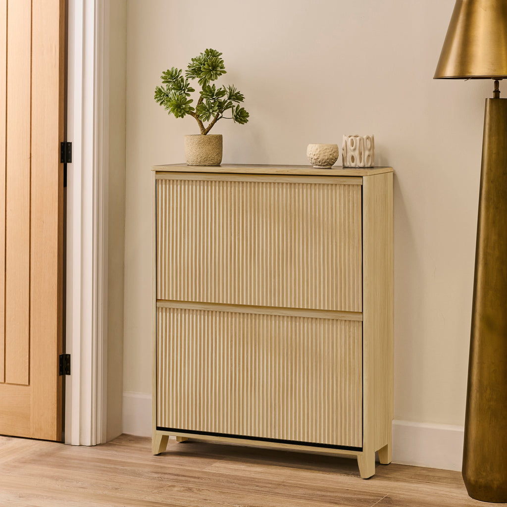 Raleigh Shoe Cabinet - 2 Door - Whitewash