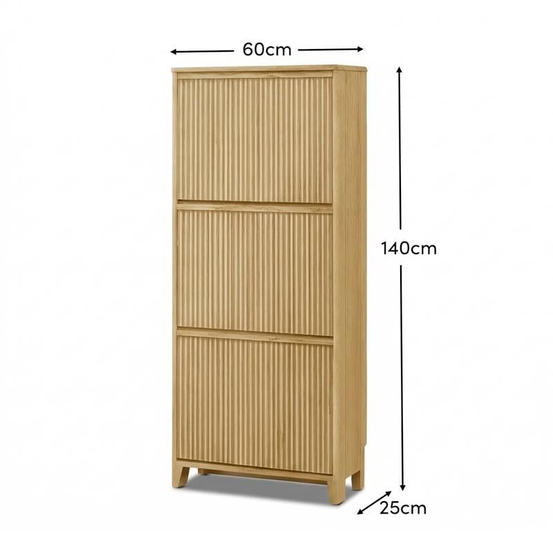 Raleigh 3 Door Shoe Cabinet - Whitewash