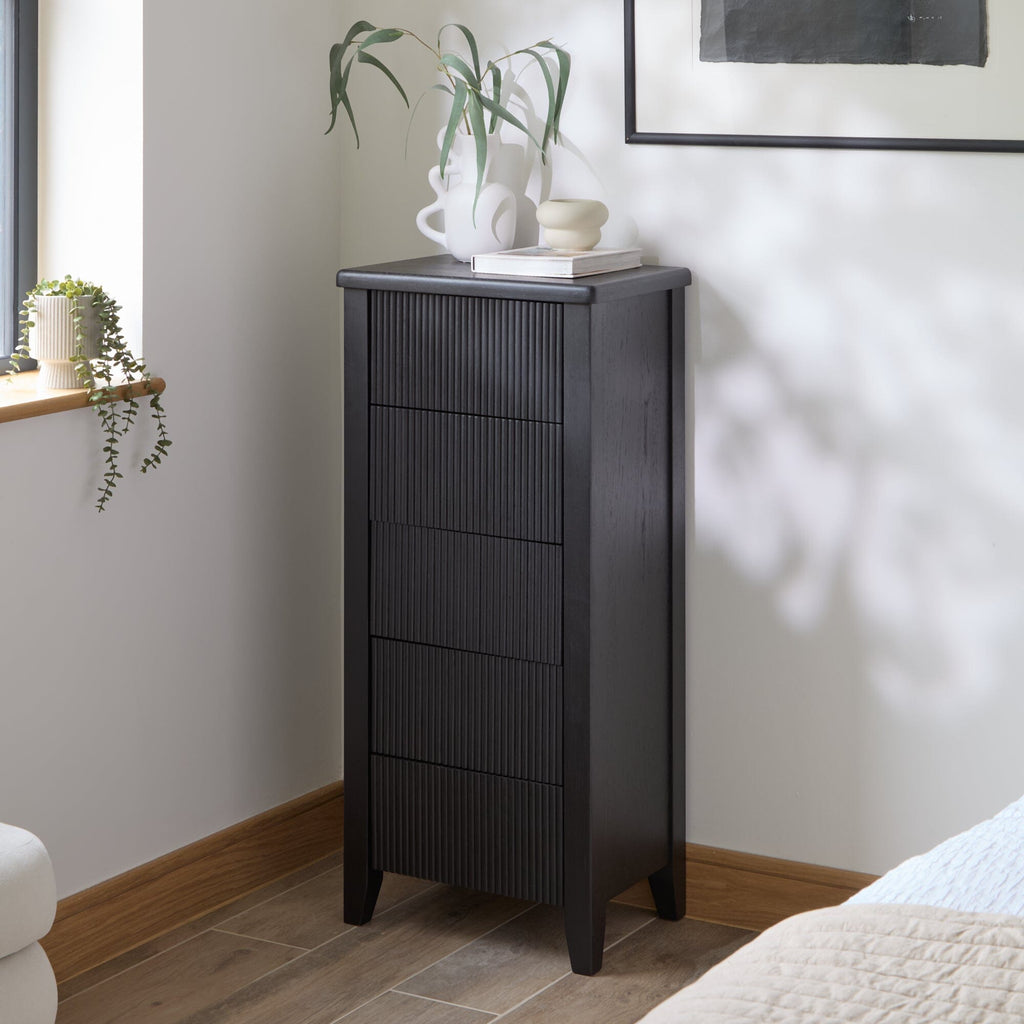 Raleigh 5 Drawer Tallboy - Black