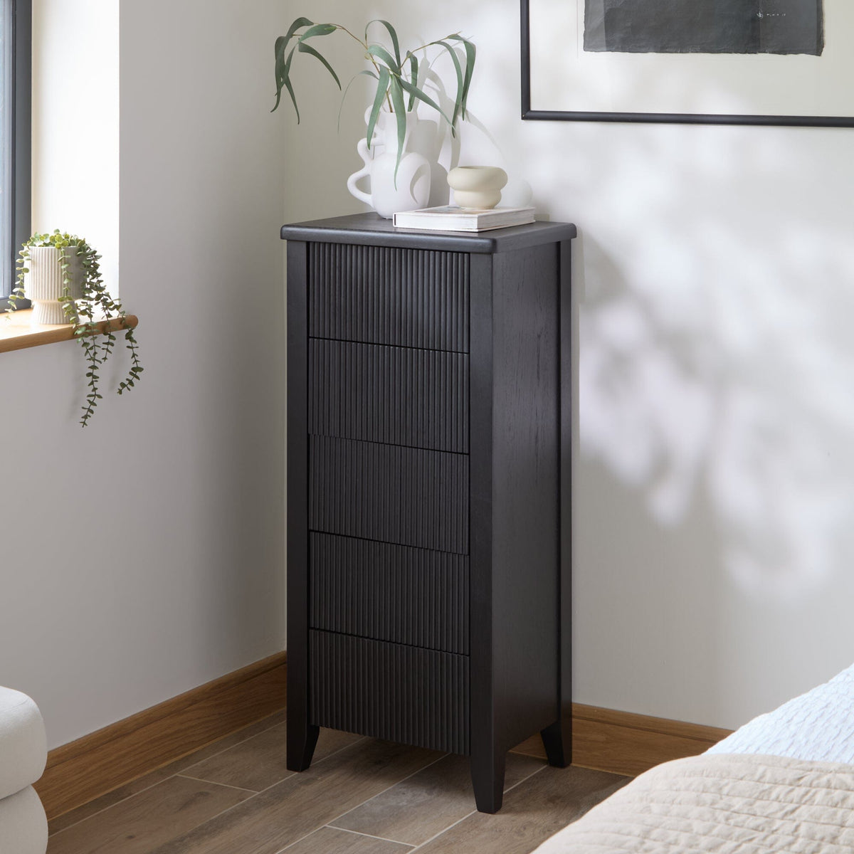 Raleigh 5 Drawer Tallboy - Black