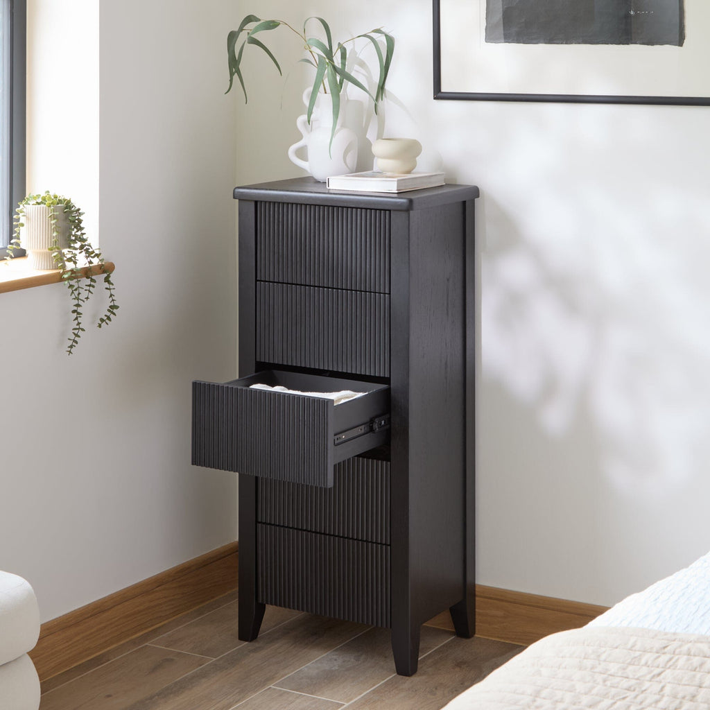 Raleigh 5 Drawer Tallboy - Black