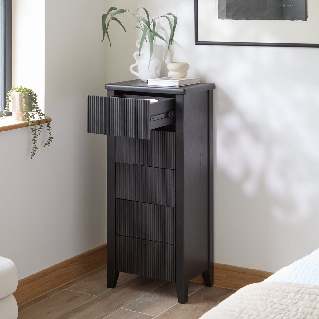 Raleigh 5 Drawer Tallboy - Black