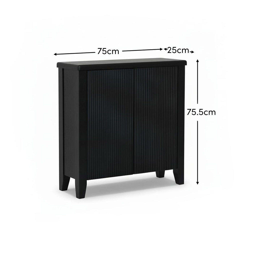 Raleigh 2 Door Small Sideboard - Black