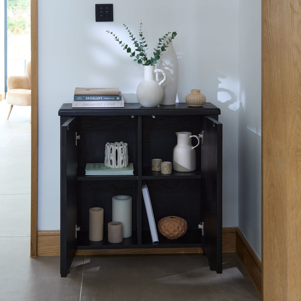 Raleigh 2 Door Small Sideboard - Black