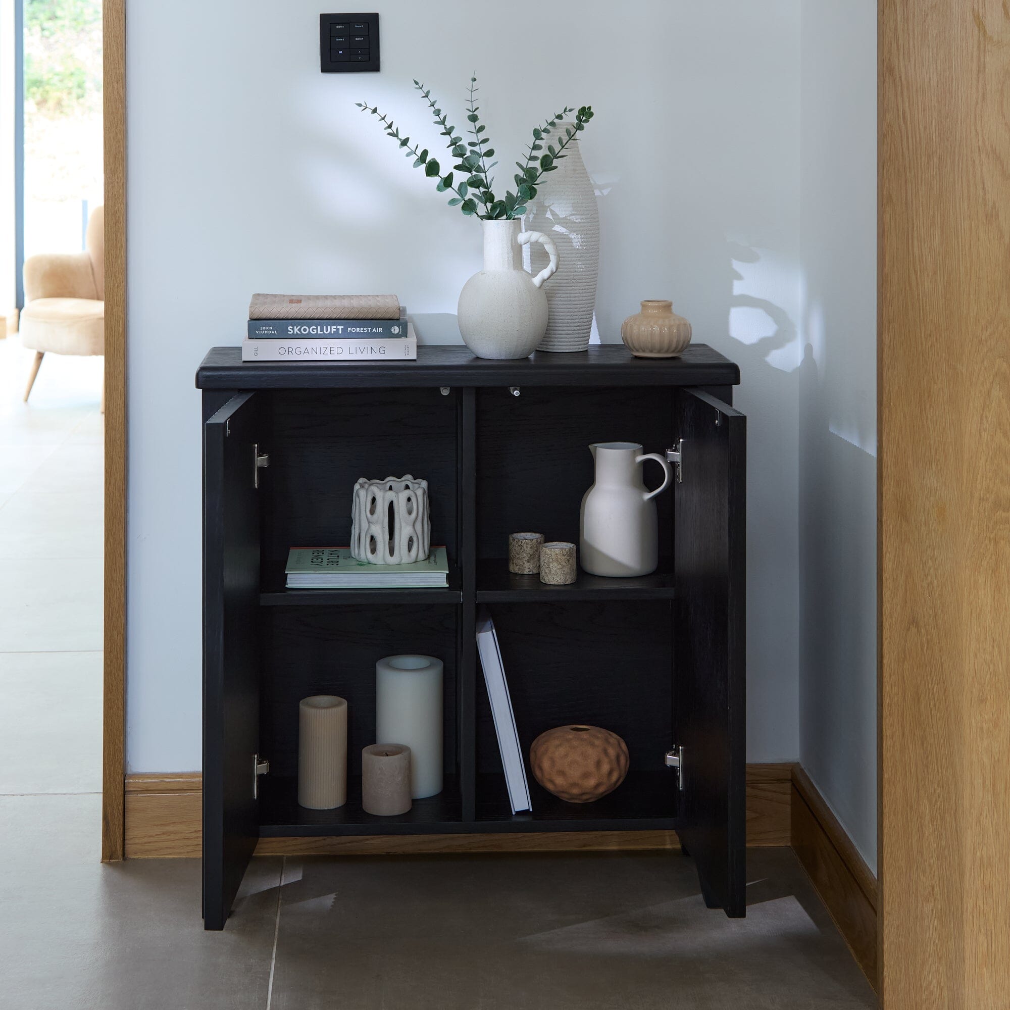 Raleigh 2 Door Small Sideboard - Black