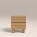 Raphael 2 Drawer Square Bedside Table | High Gloss Taupe