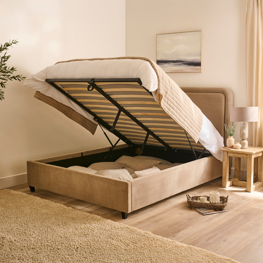 Robyn Double Ottoman Bed - Driftwood