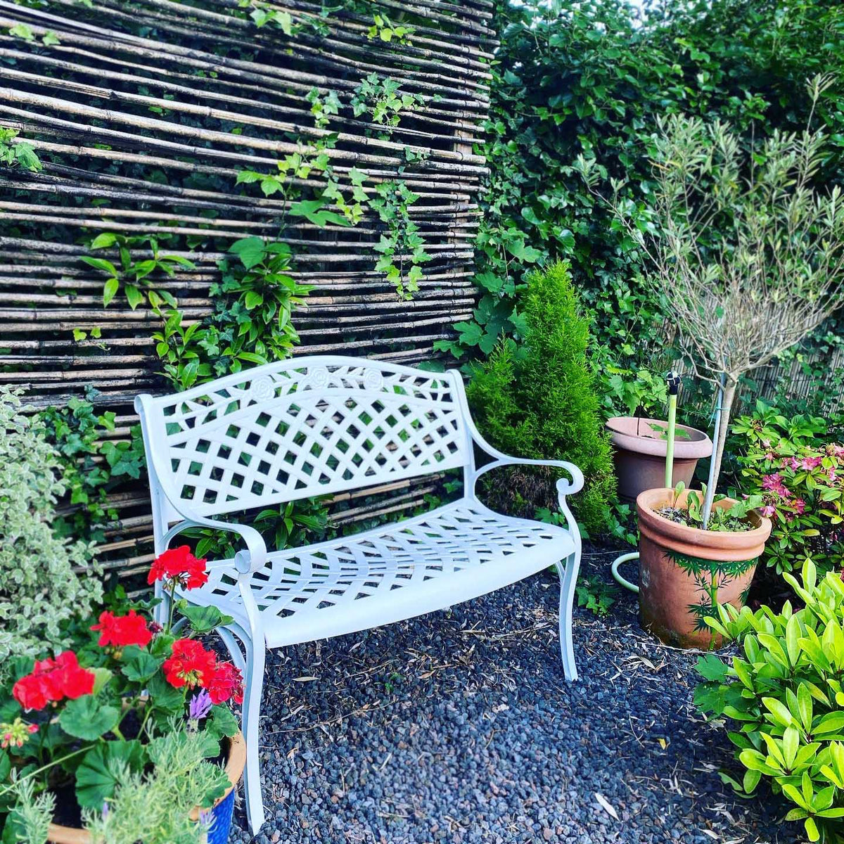 Rose Bench Set - White