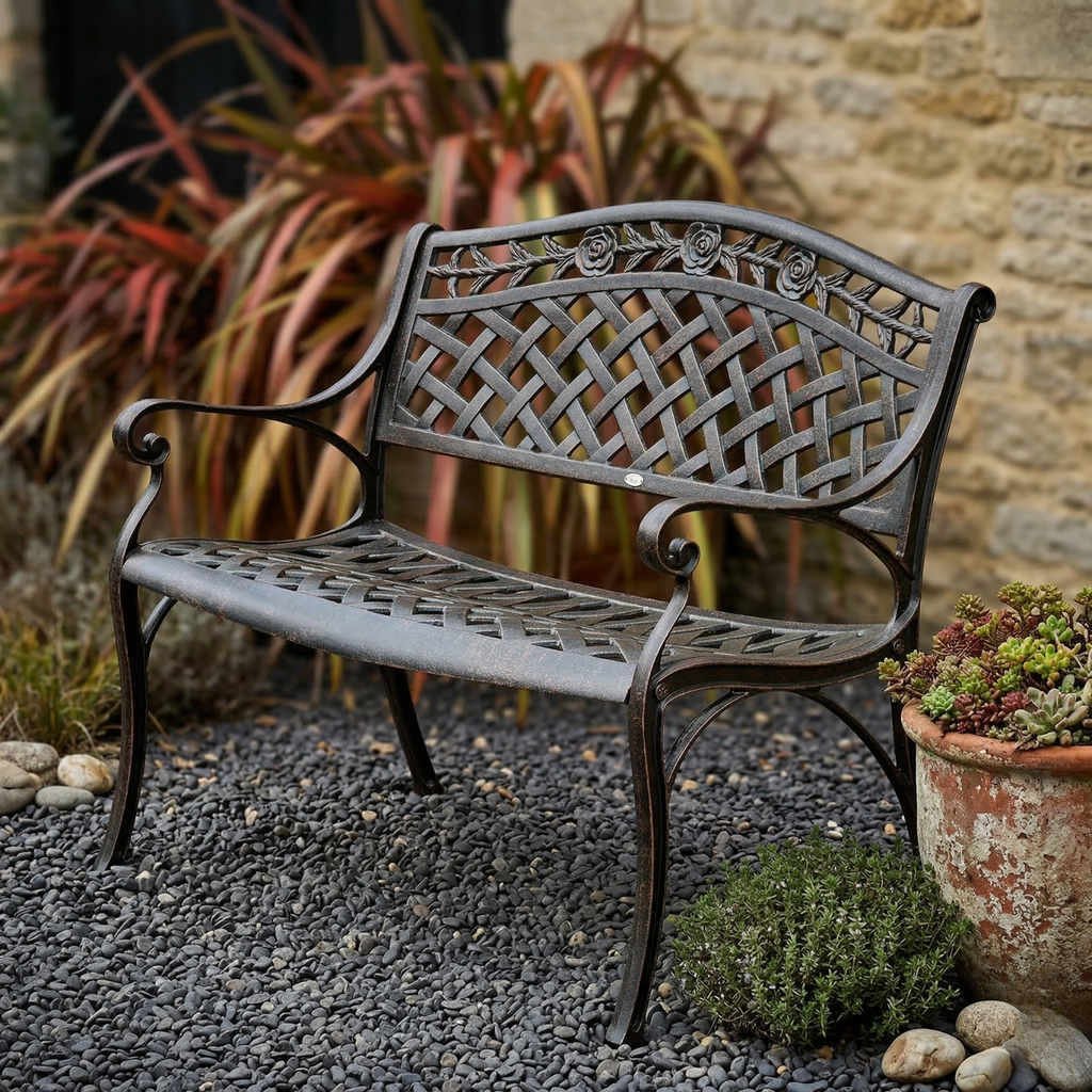 Rose Bench - Antique Bronze