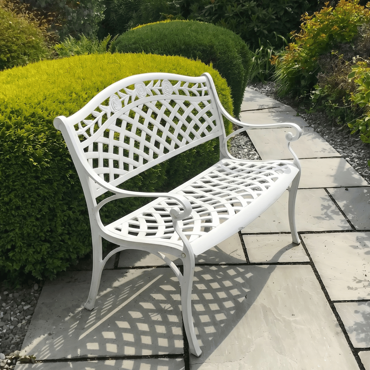 Rose Bench Set - White