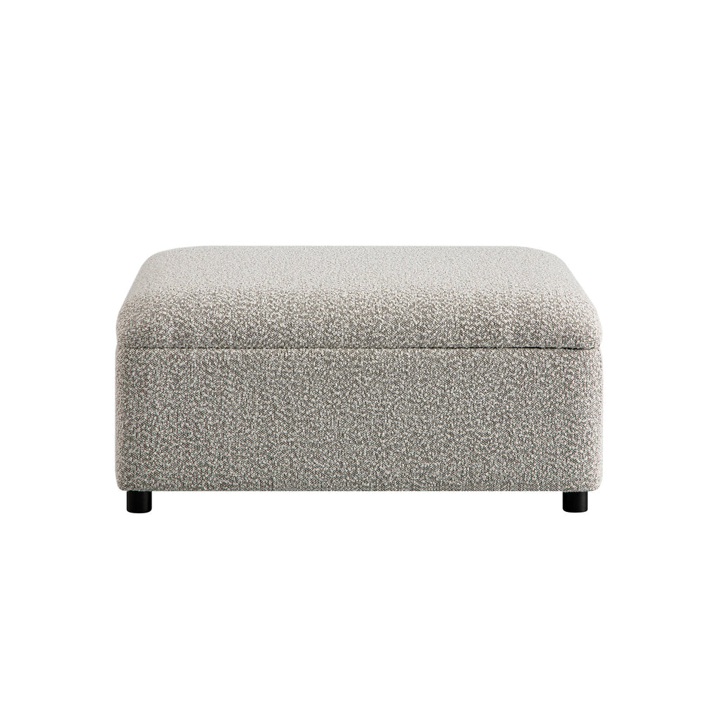 Magda Fold-Out Single Bed in an Ottoman, Mist Grey Boucle