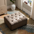 Portland Single Buttoned Fold-Out Bed in Ottoman, Mink Velvet