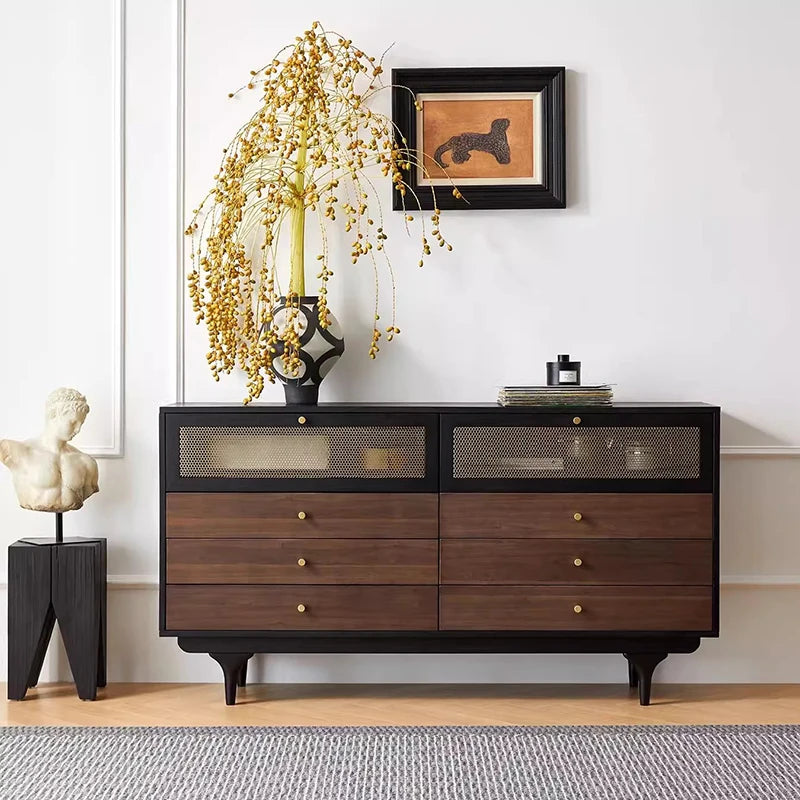 Nordic Premium Living Room Cabinet – Vintage Modern Storage & Display Furniture