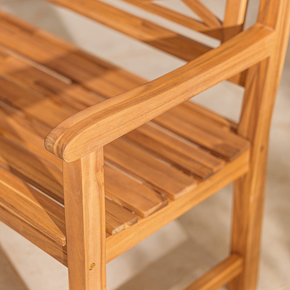 Salcombe | Cross-Back Wooden Garden Bench - 2 Seater