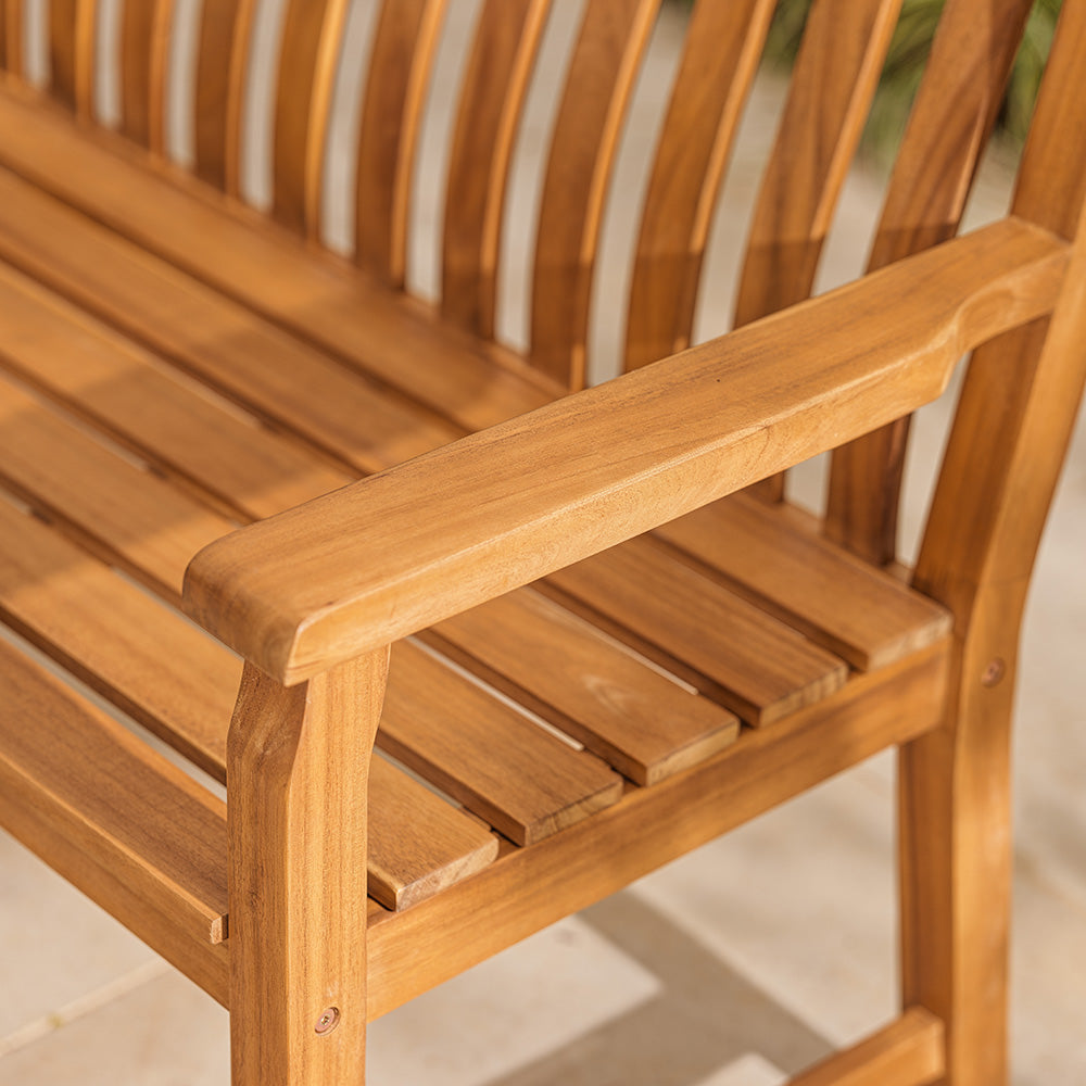 Salcombe Slatted Wooden Garden Bench - 3 Seater