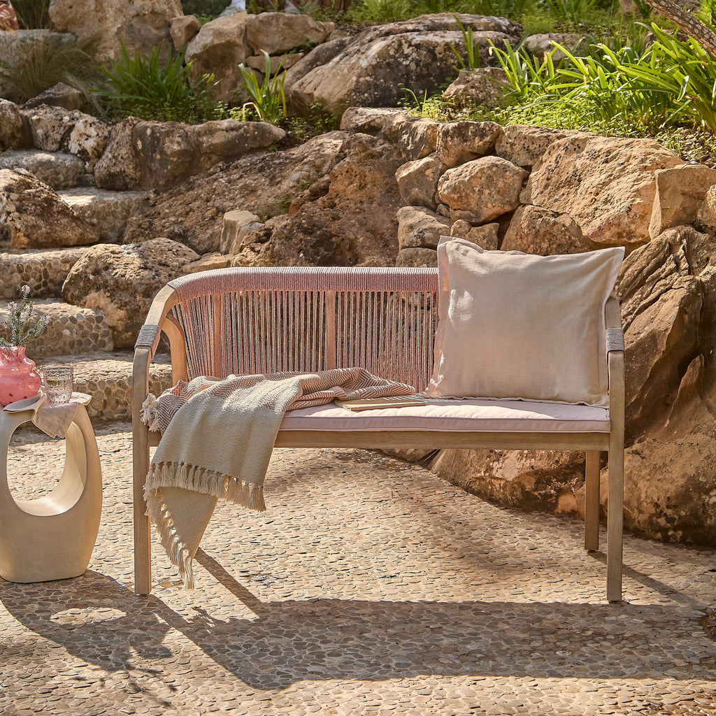 Shiro Wooden Garden Bench - Pink