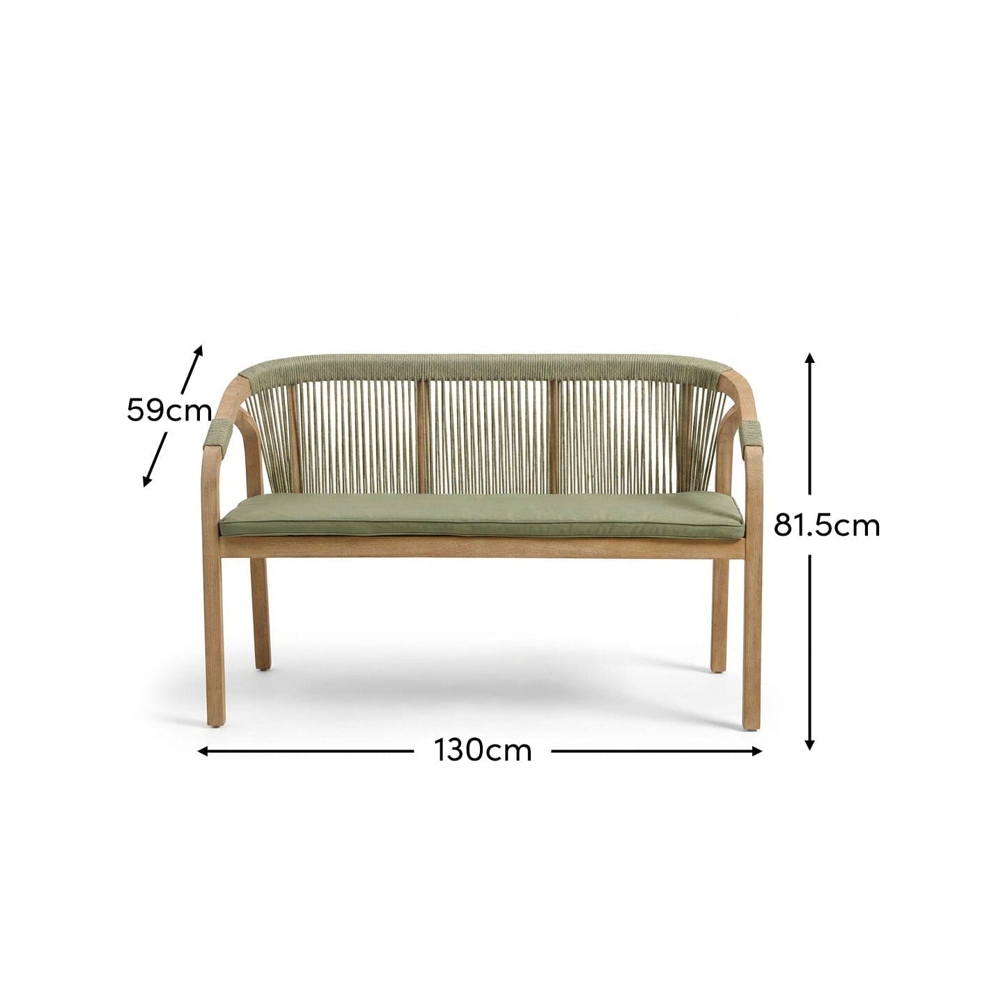 Shiro Wooden Garden Bench - Green