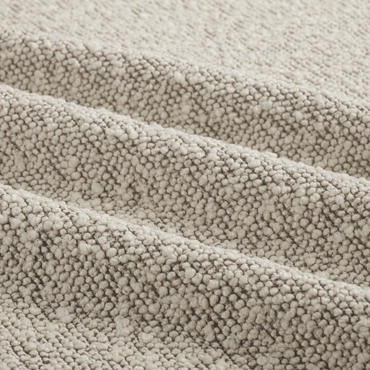 Hazel Footstool | Speckled Stone Sustainable Boucle & Walnut