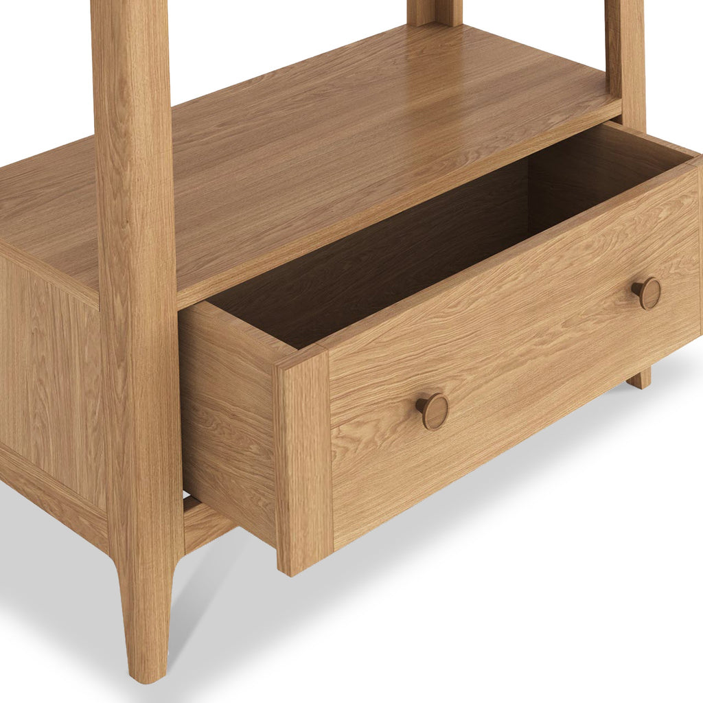 Albany Oak & Rattan Ladder Display Bookcase