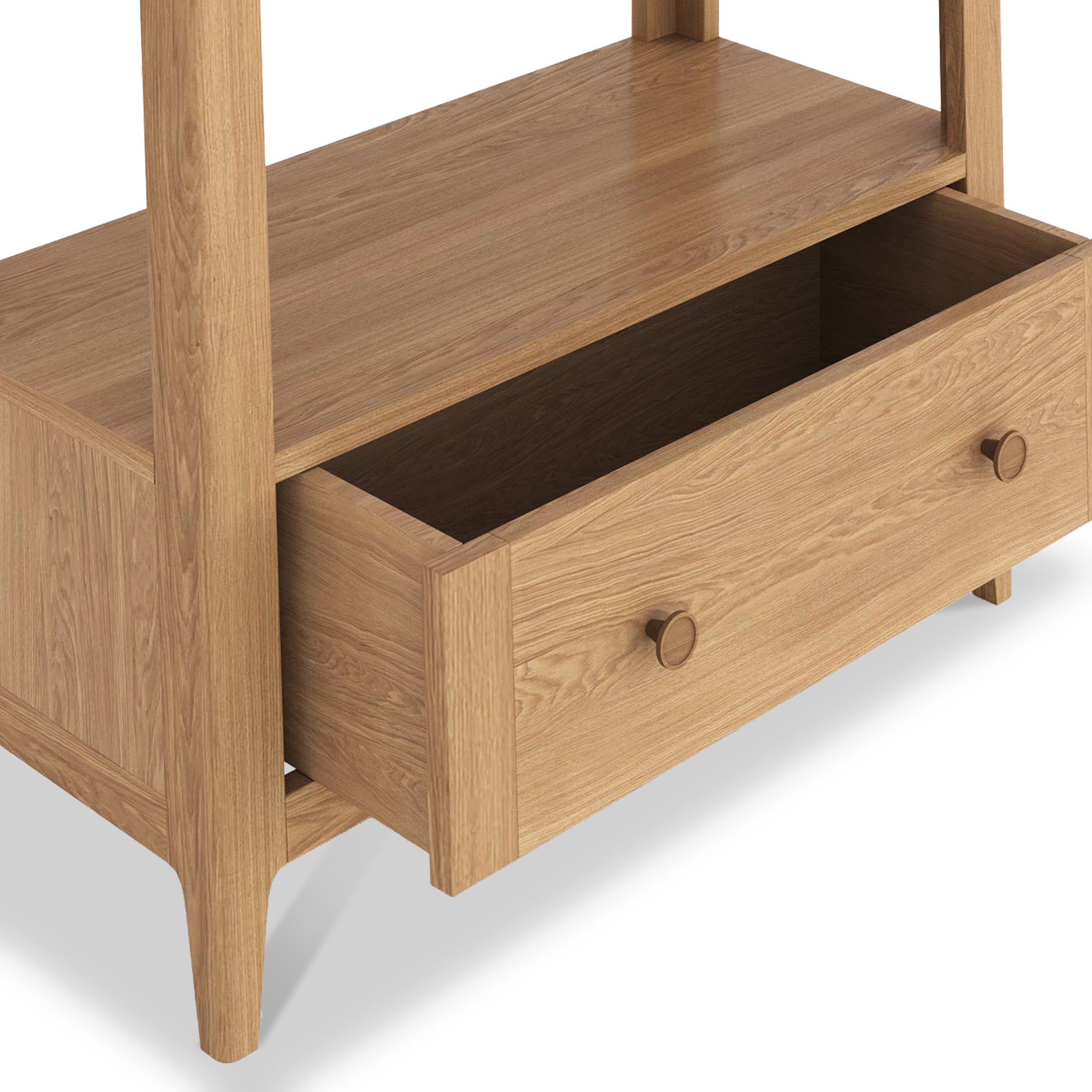 Albany Oak & Rattan Ladder Display Bookcase