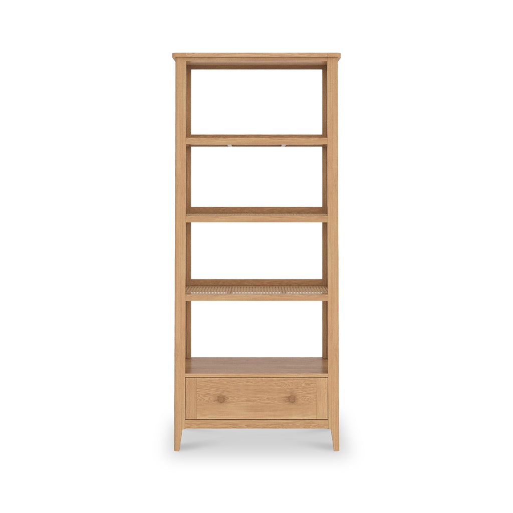 Albany Oak & Rattan Ladder Display Bookcase