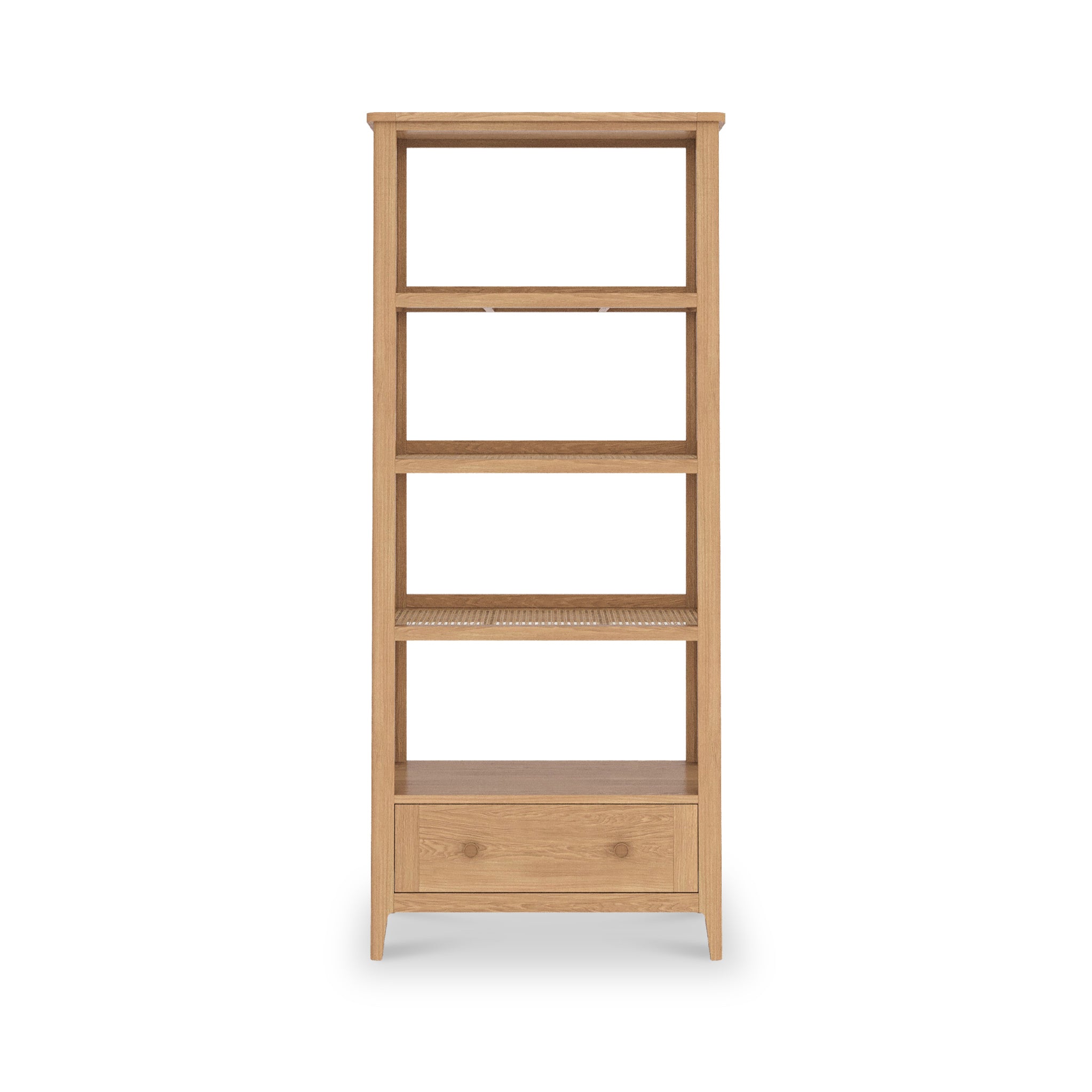 Albany Oak & Rattan Ladder Display Bookcase