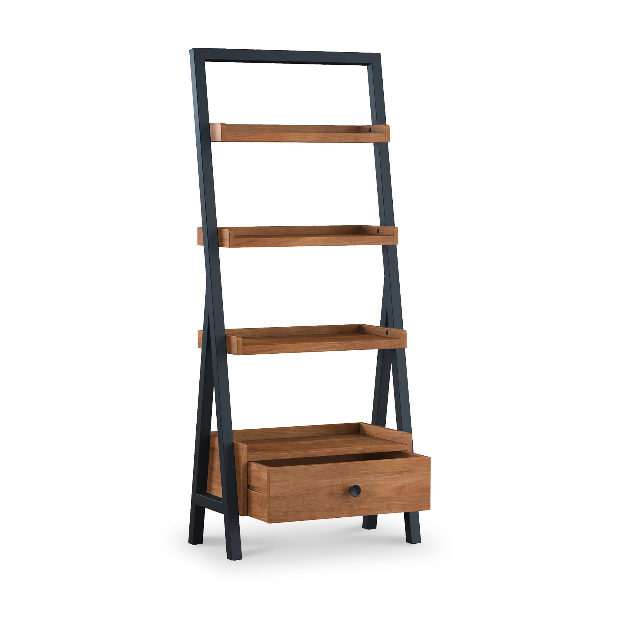 Dunstan Acacia Ladder Display Bookcase