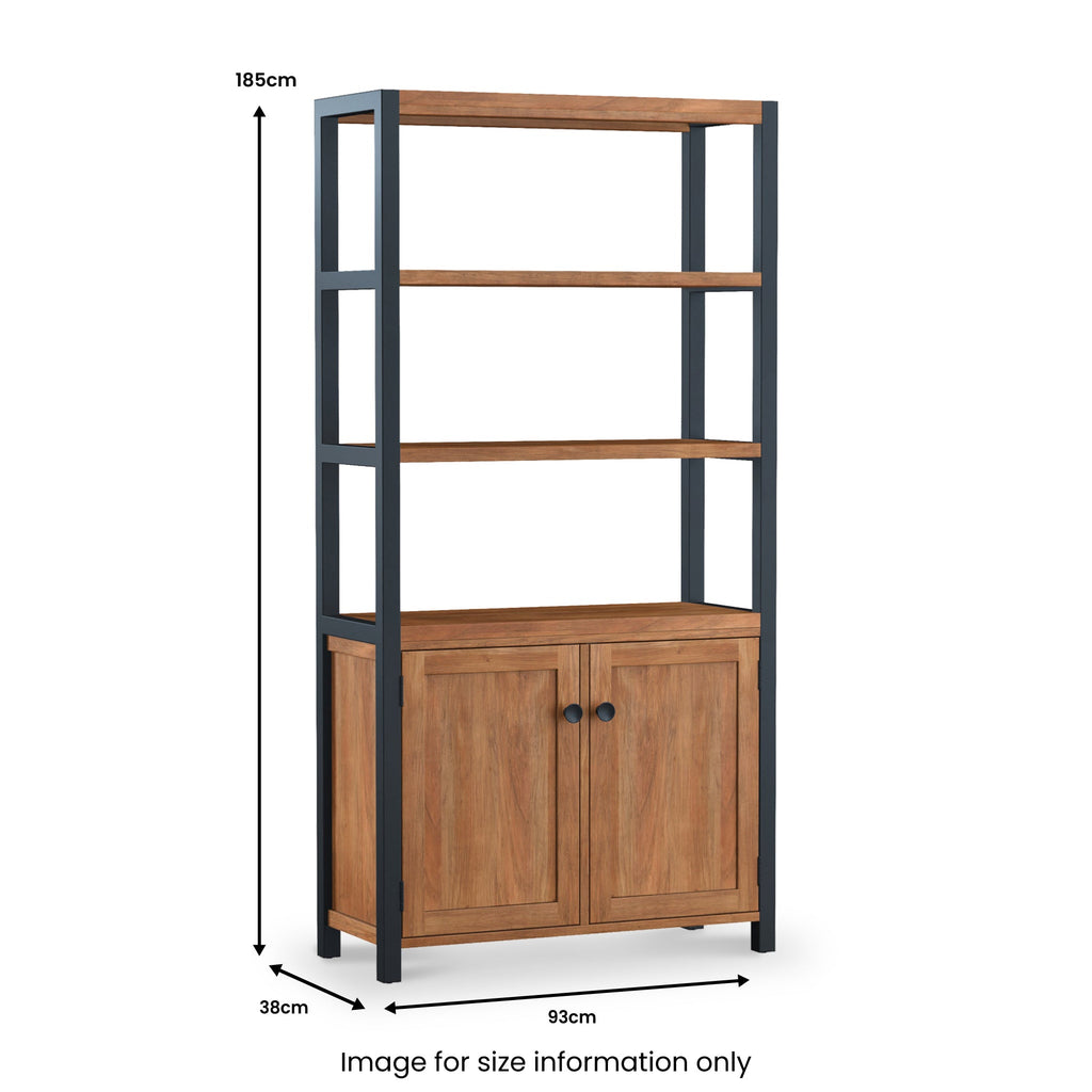 Dunstan Acacia Tall Display Bookcase