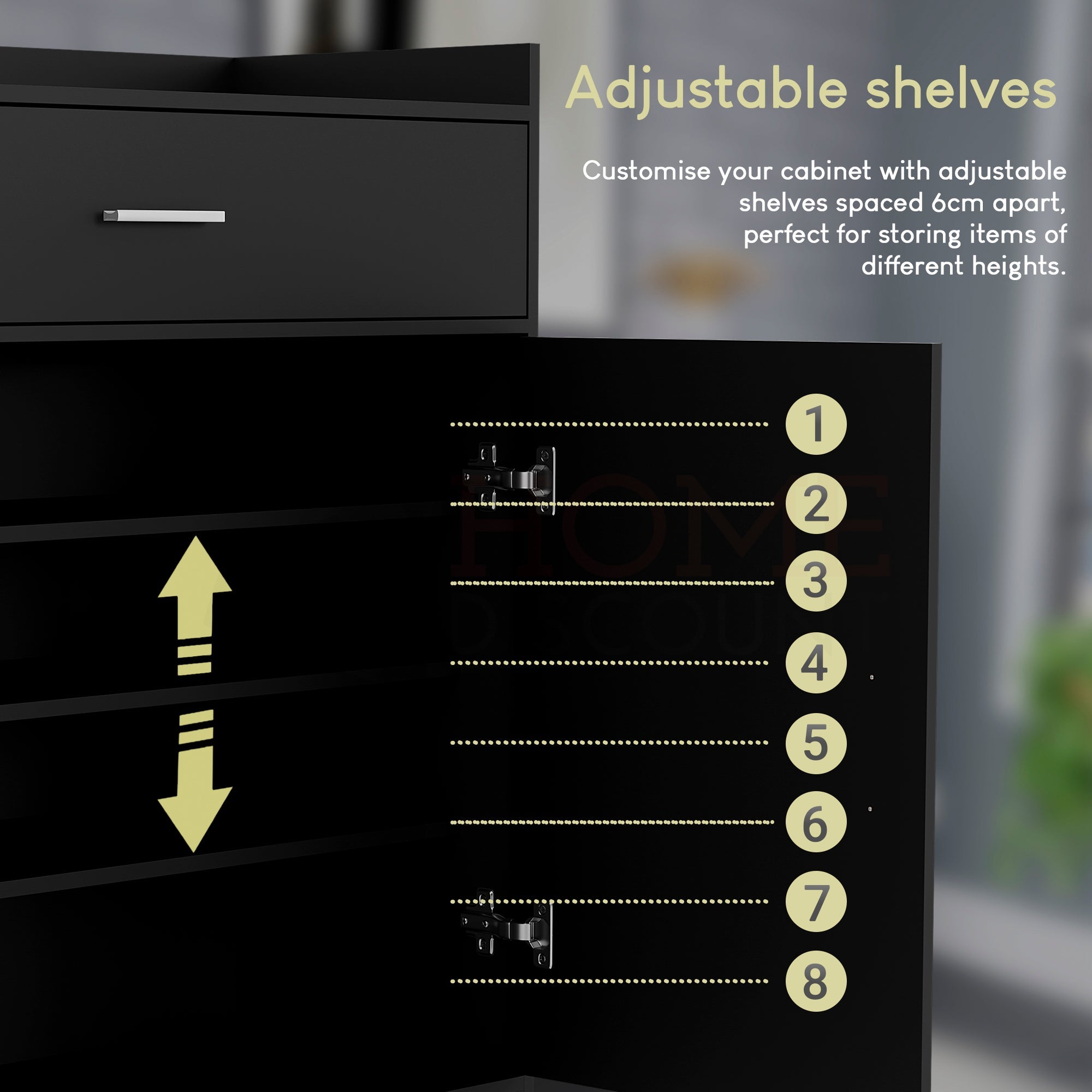 Dalby 2-Door 1-Drawer Shoe Cabinet, Black