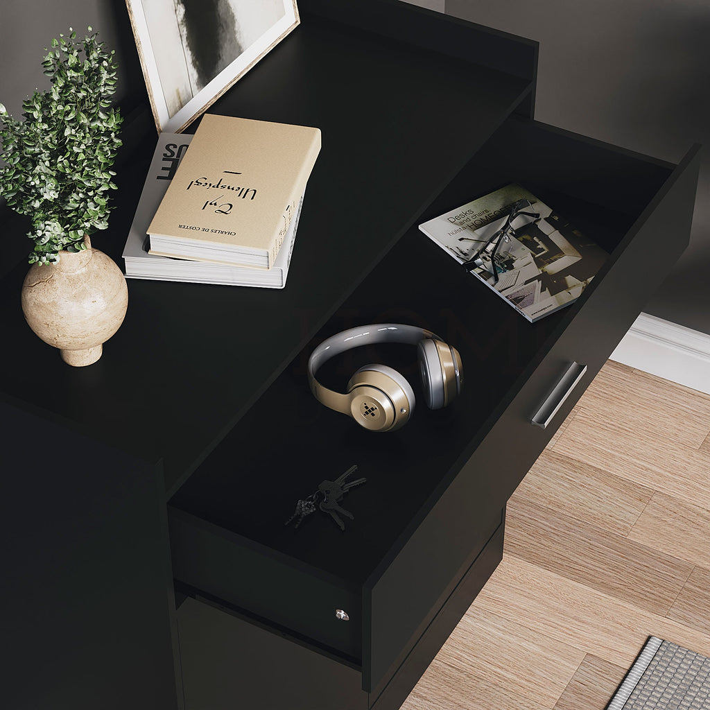 Dalby 2-Door 1-Drawer Shoe Cabinet, Black