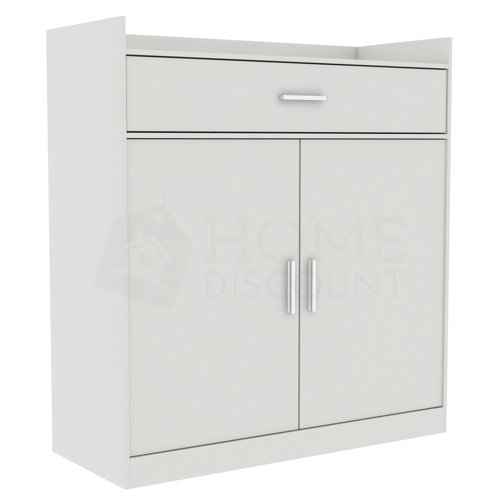 Dalby 2-Door 1-Drawer Shoe Cabinet, White