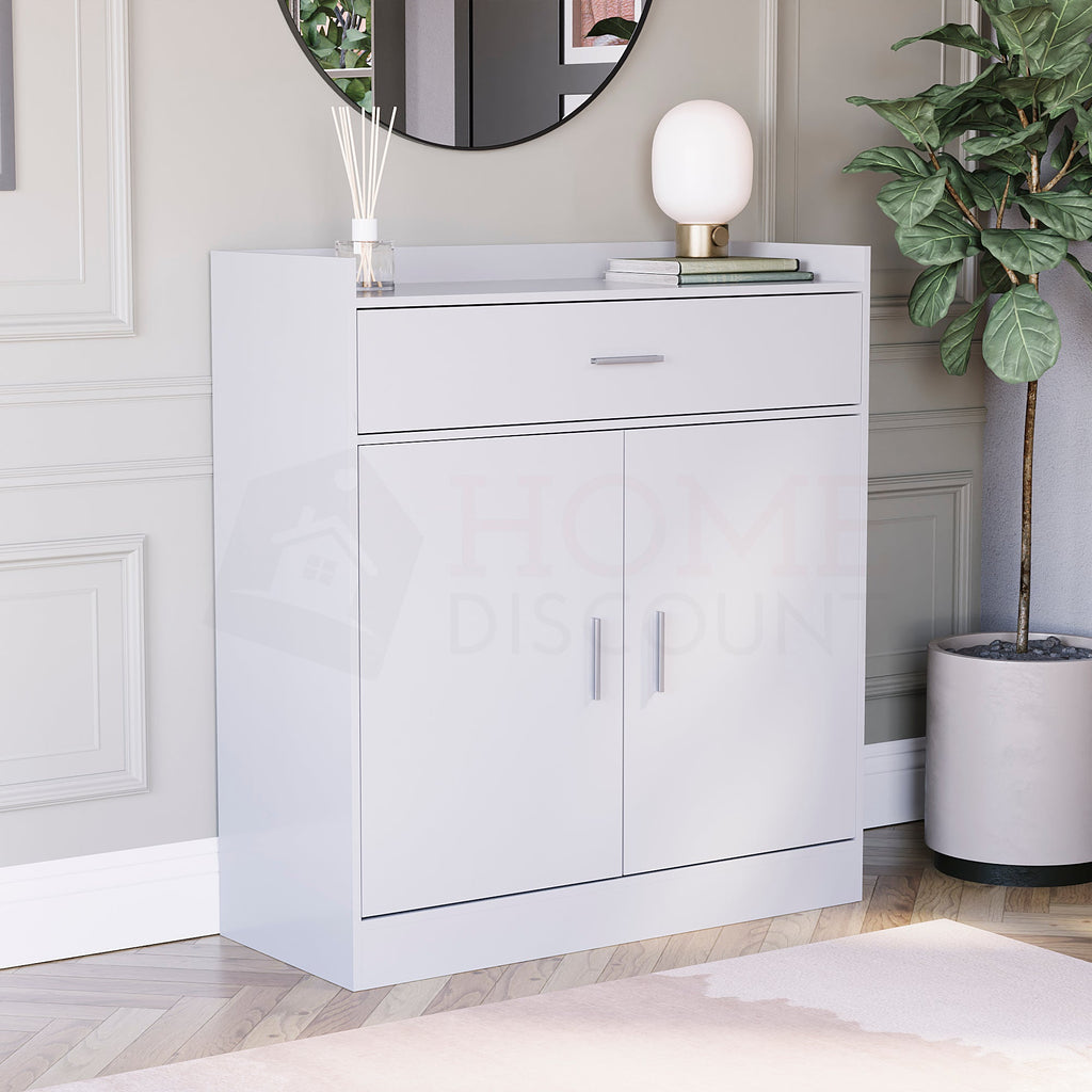 Dalby 2-Door 1-Drawer Shoe Cabinet, White