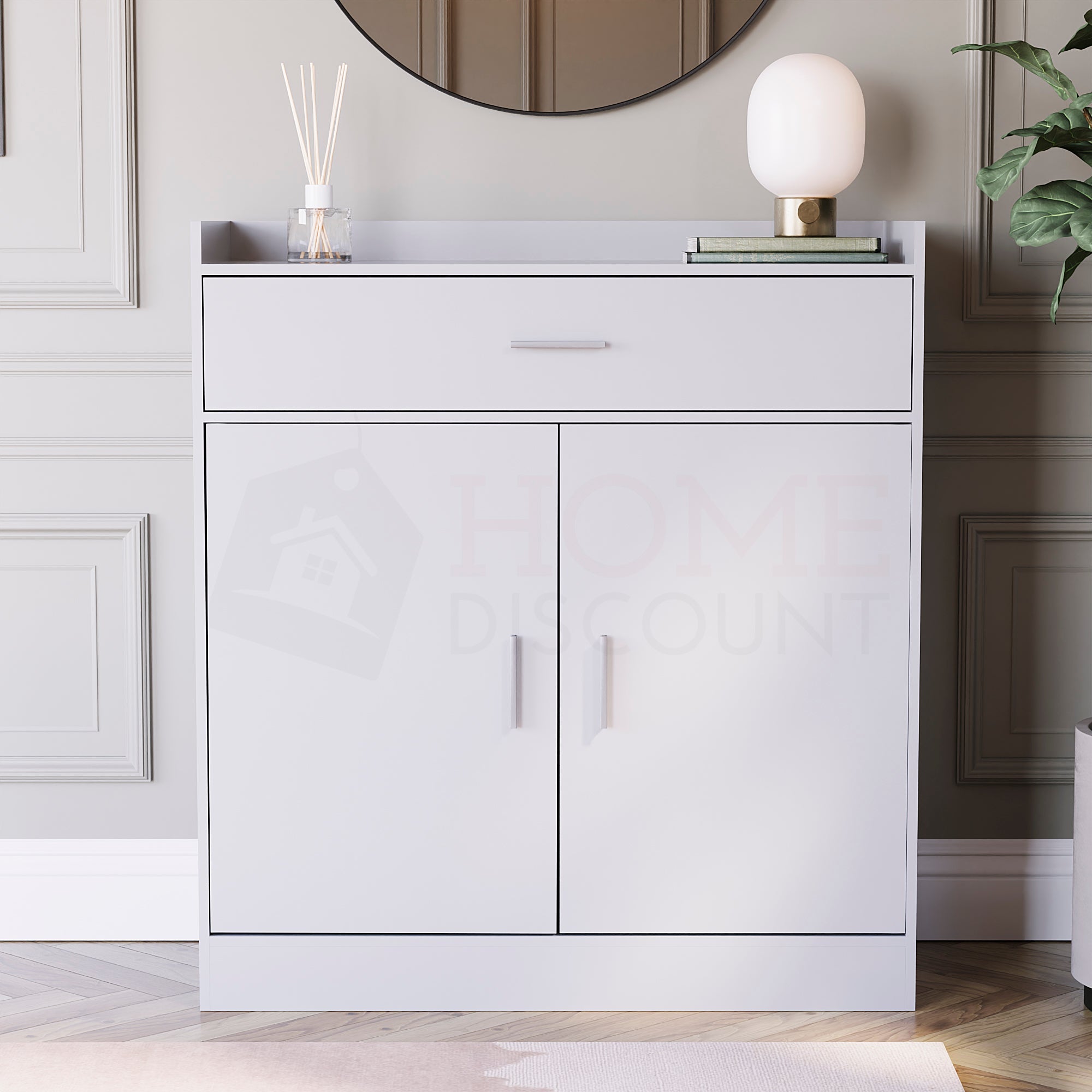 Dalby 2-Door 1-Drawer Shoe Cabinet, White