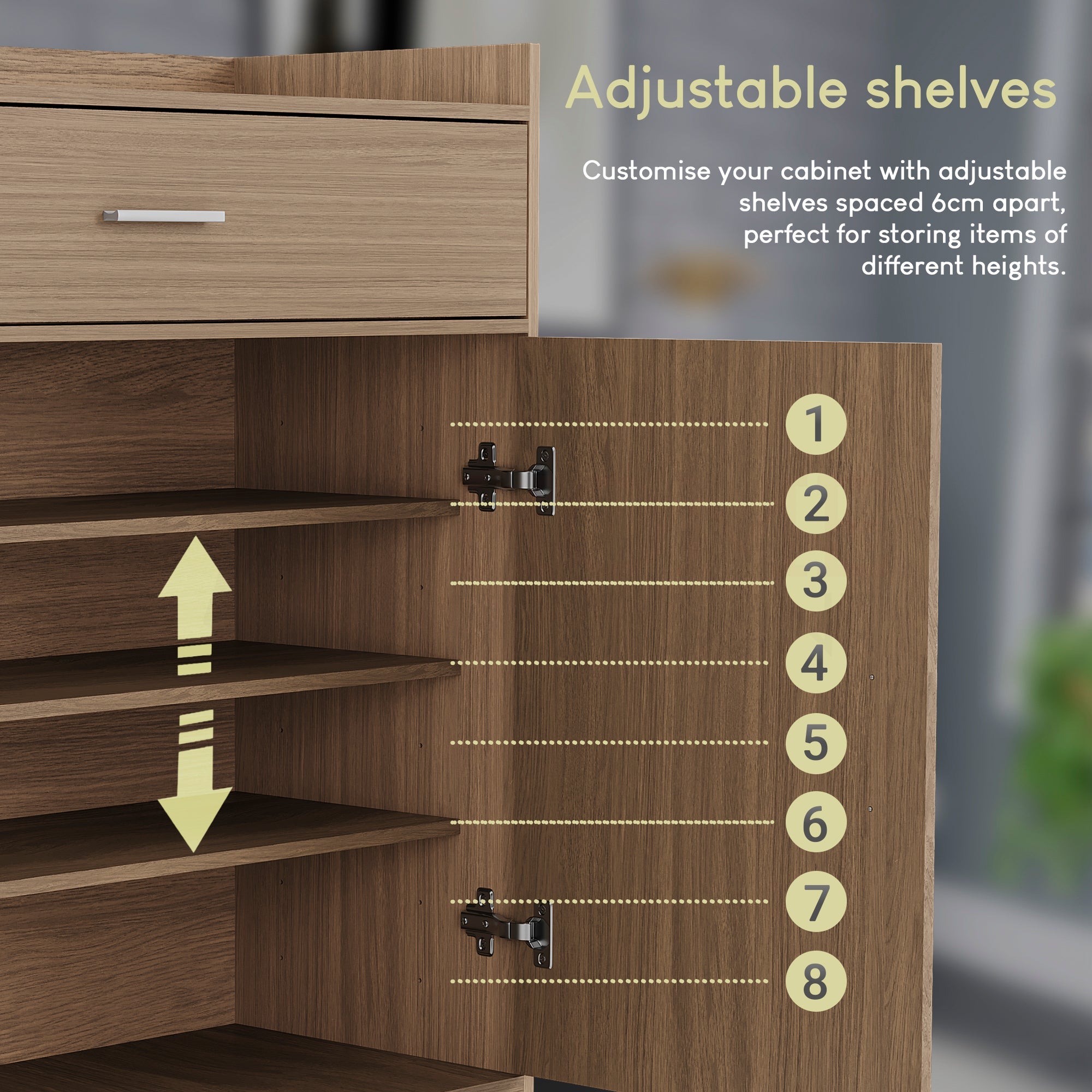 Dalby 2-Door 1-Drawer Shoe Cabinet, Oak