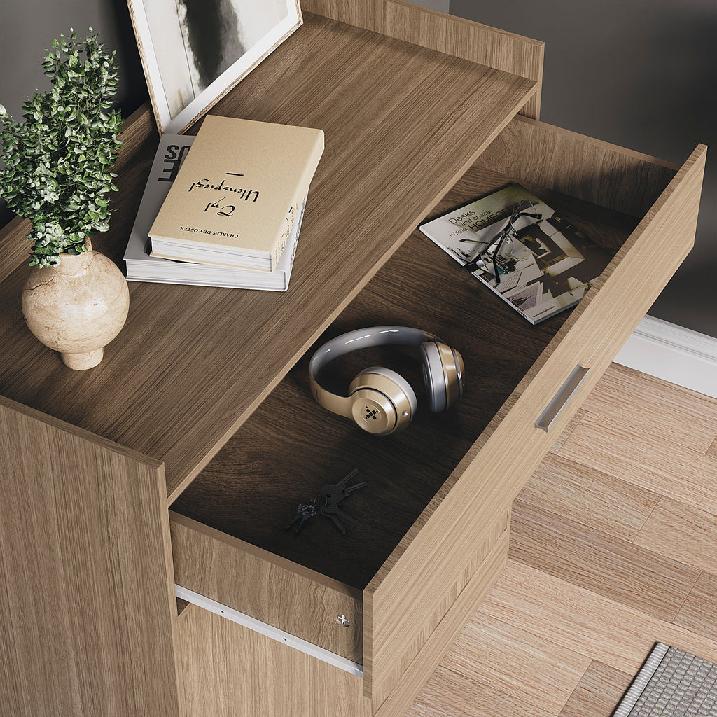 Dalby 2-Door 1-Drawer Shoe Cabinet, Oak