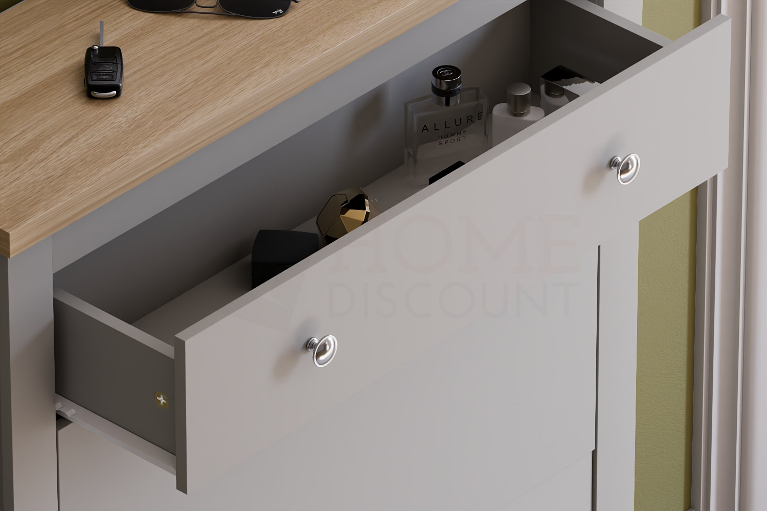 Arlington 2-Doors 1-Drawer Shoe Cabinet, Grey