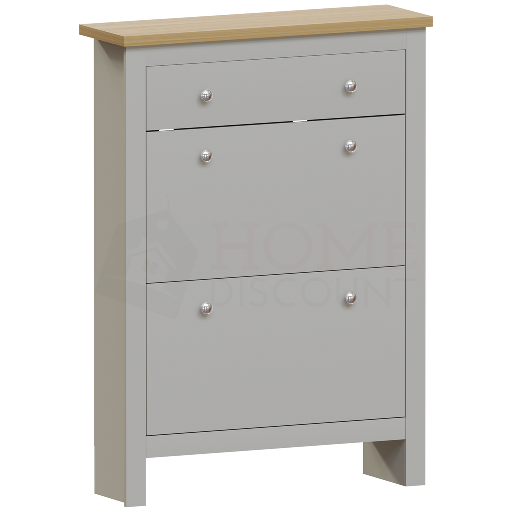 Arlington 2-Doors 1-Drawer Shoe Cabinet, Grey