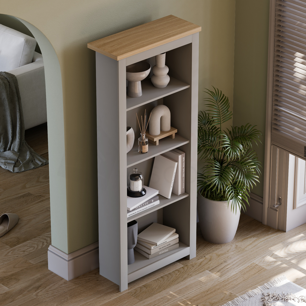 Arlington 4-Tier Bookcase - Grey