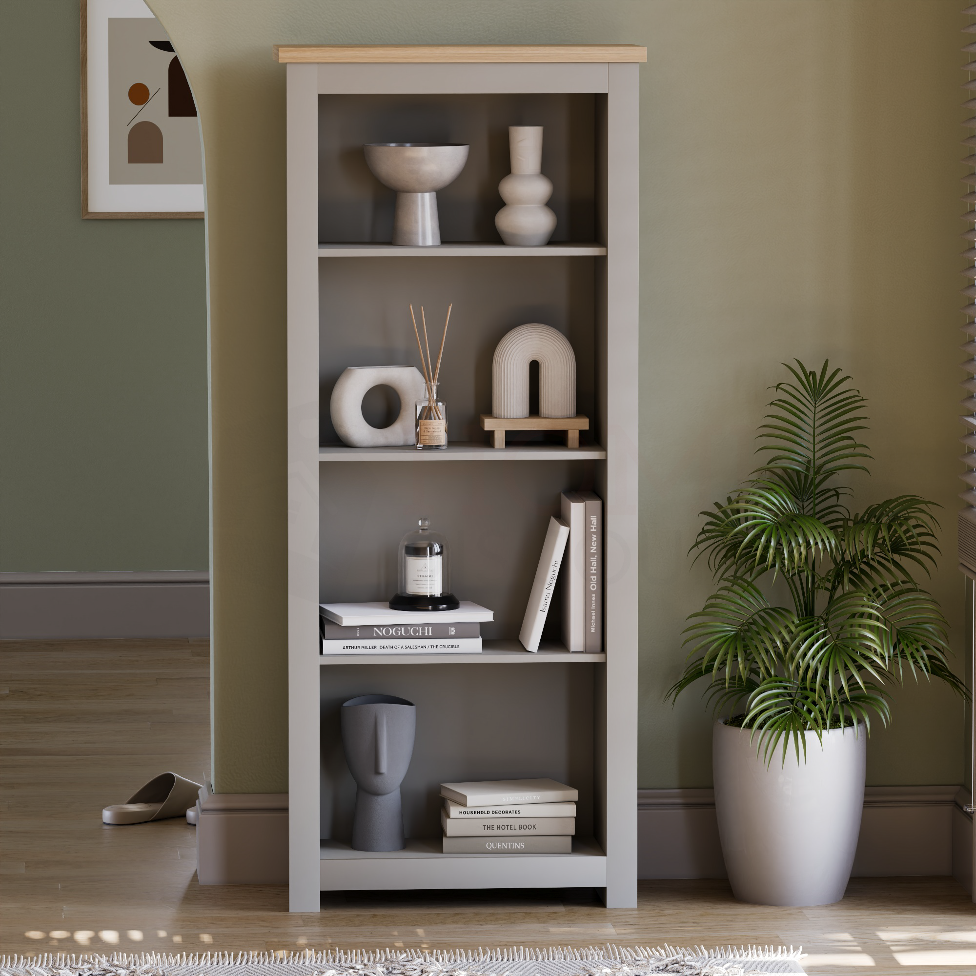 Arlington 4-Tier Bookcase - Grey