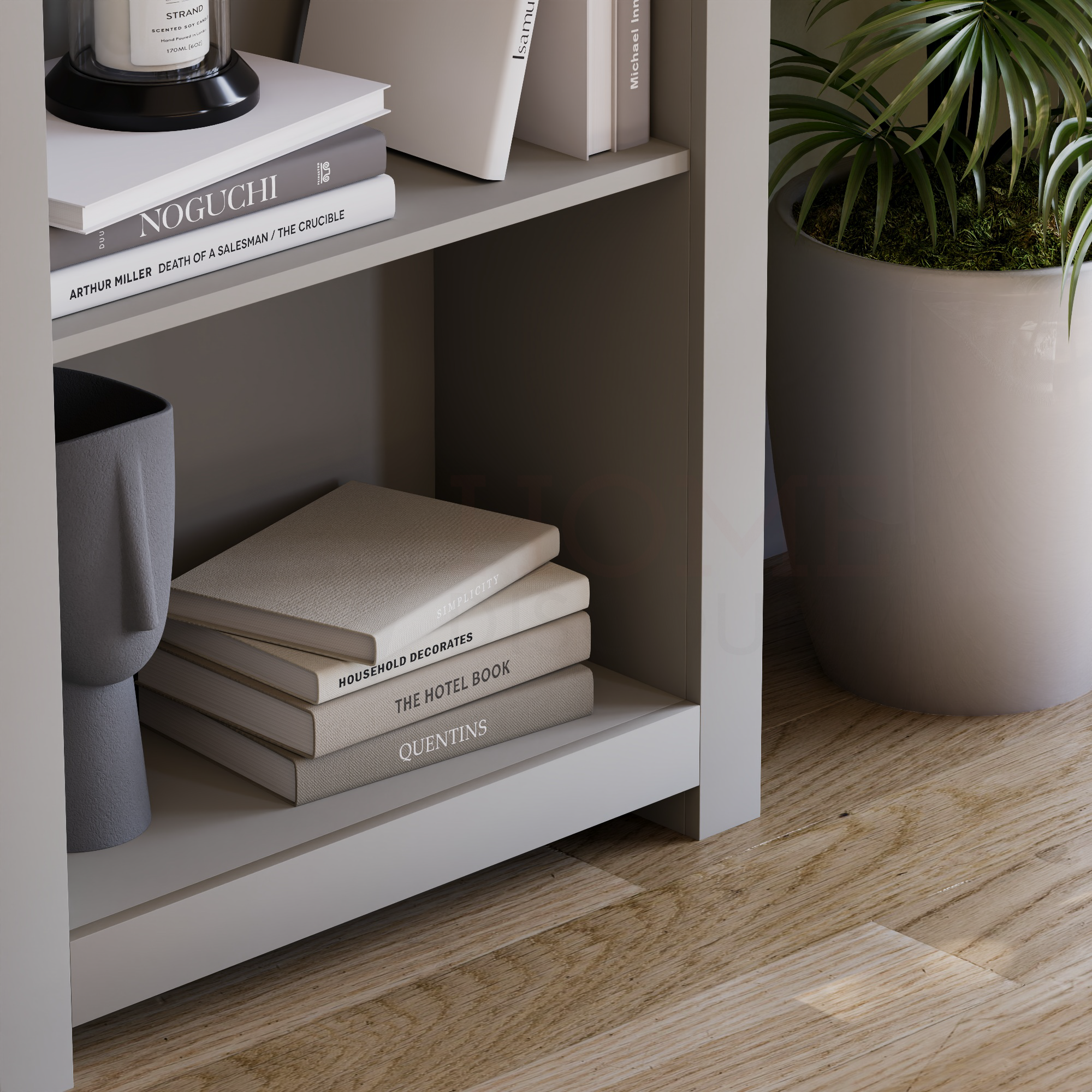 Arlington 4-Tier Bookcase - Grey