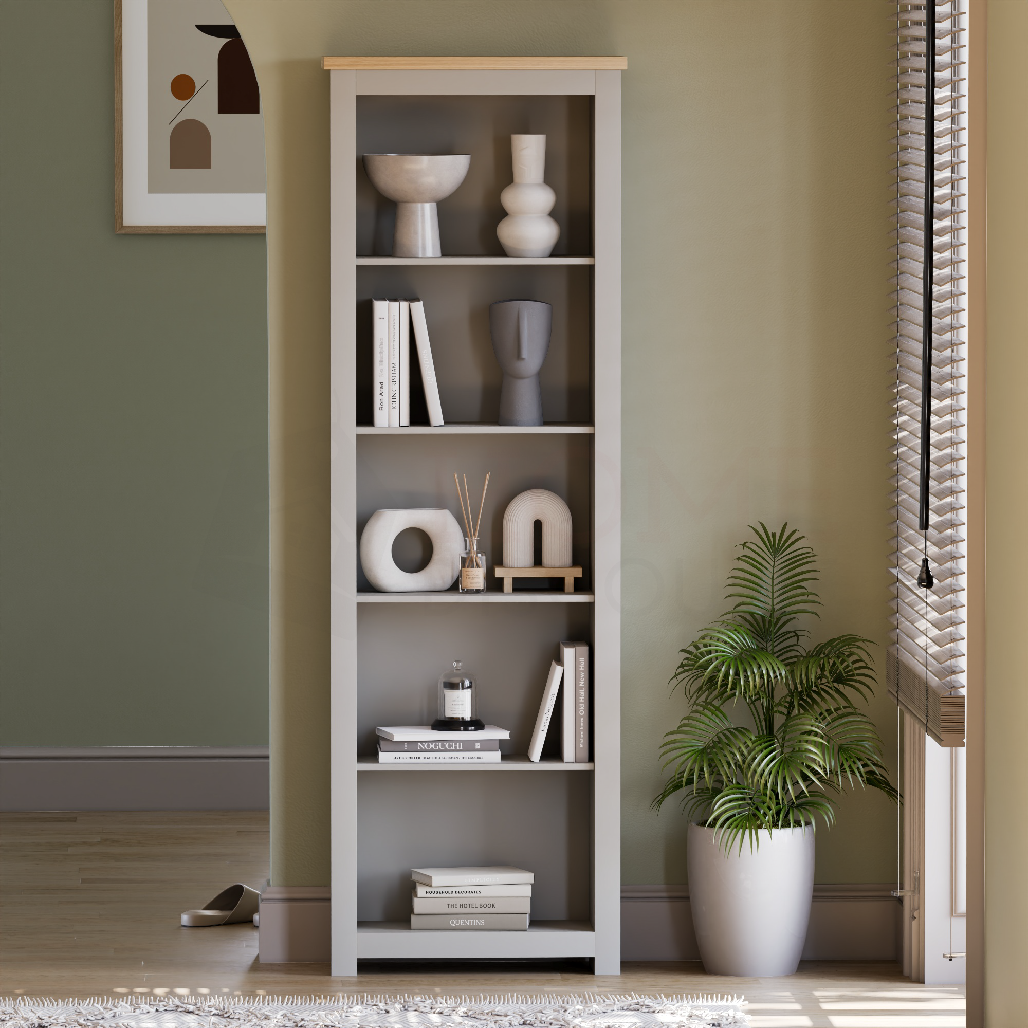 Arlington 5-Tier Bookcase - Grey