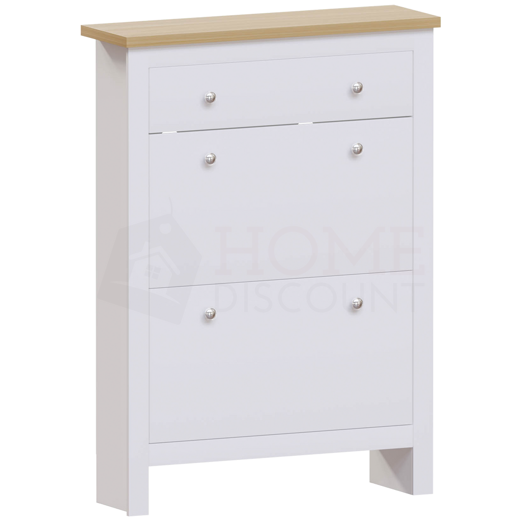 Arlington 2-Doors 1-Drawer Shoe Cabinet, White