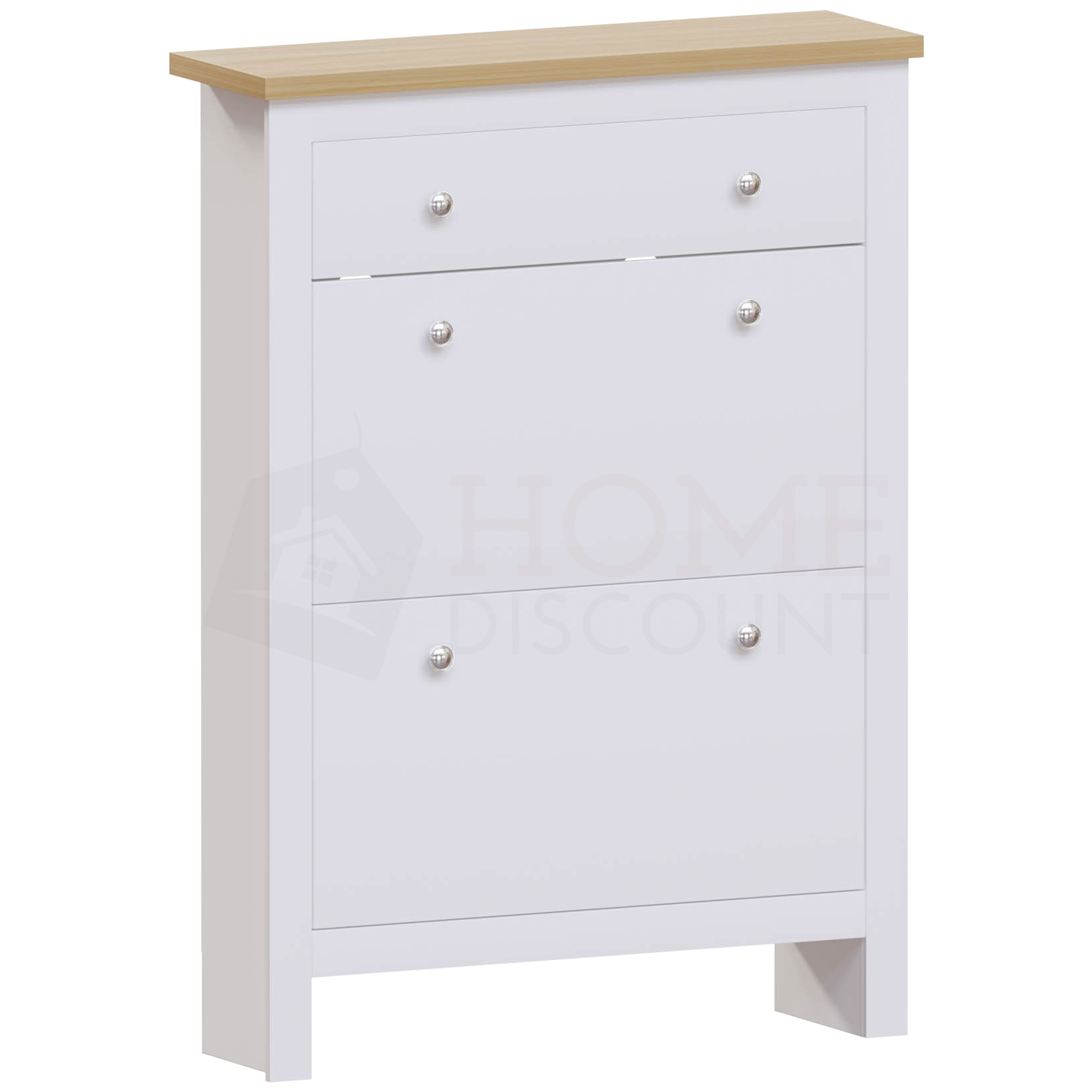 Arlington 2-Doors 1-Drawer Shoe Cabinet, White